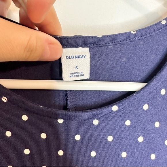 Old Navy Blue White Sleeveless Polka Dot Sun Dress Women’s Size Small - Picture 3 of 6